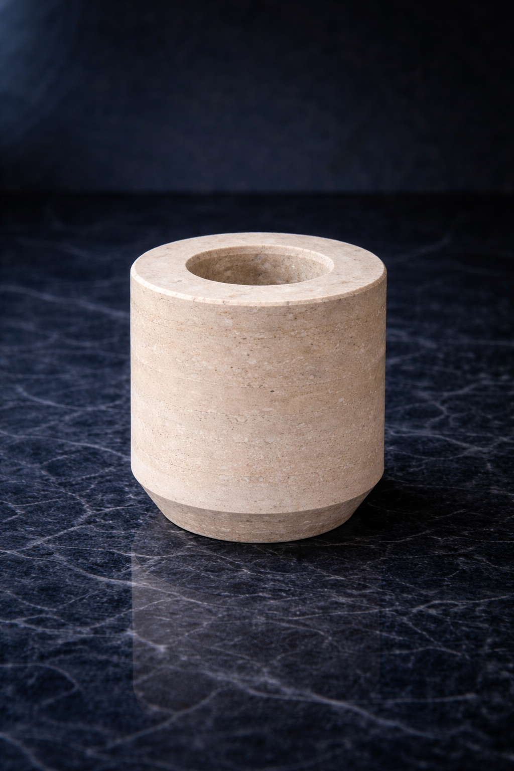 Travertine candle holder for Bee earth candle