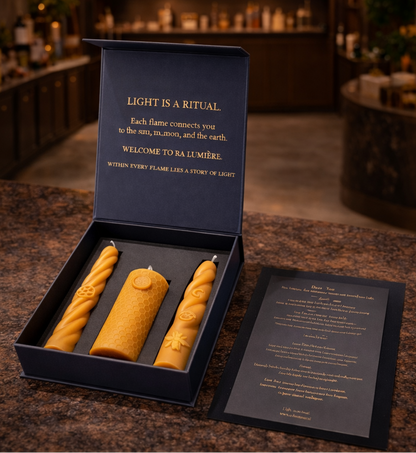 Luxury beeswax candle set