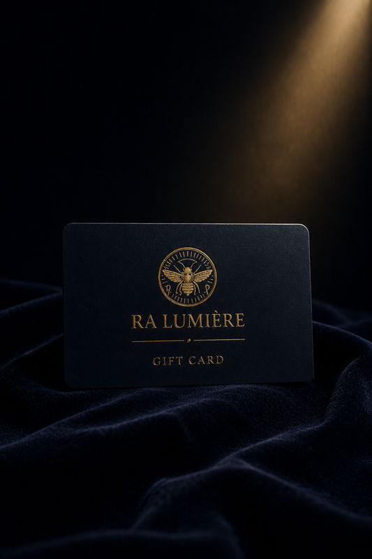 Ra Lumière luxury gift card for handcrafted beeswax candles and candle accessories