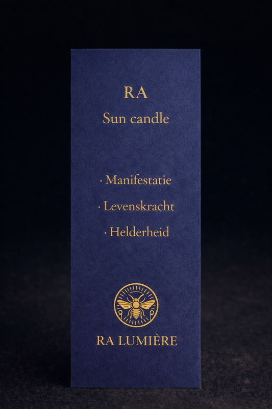 Beeswax sun candle Ra ritual card Ra Lumière